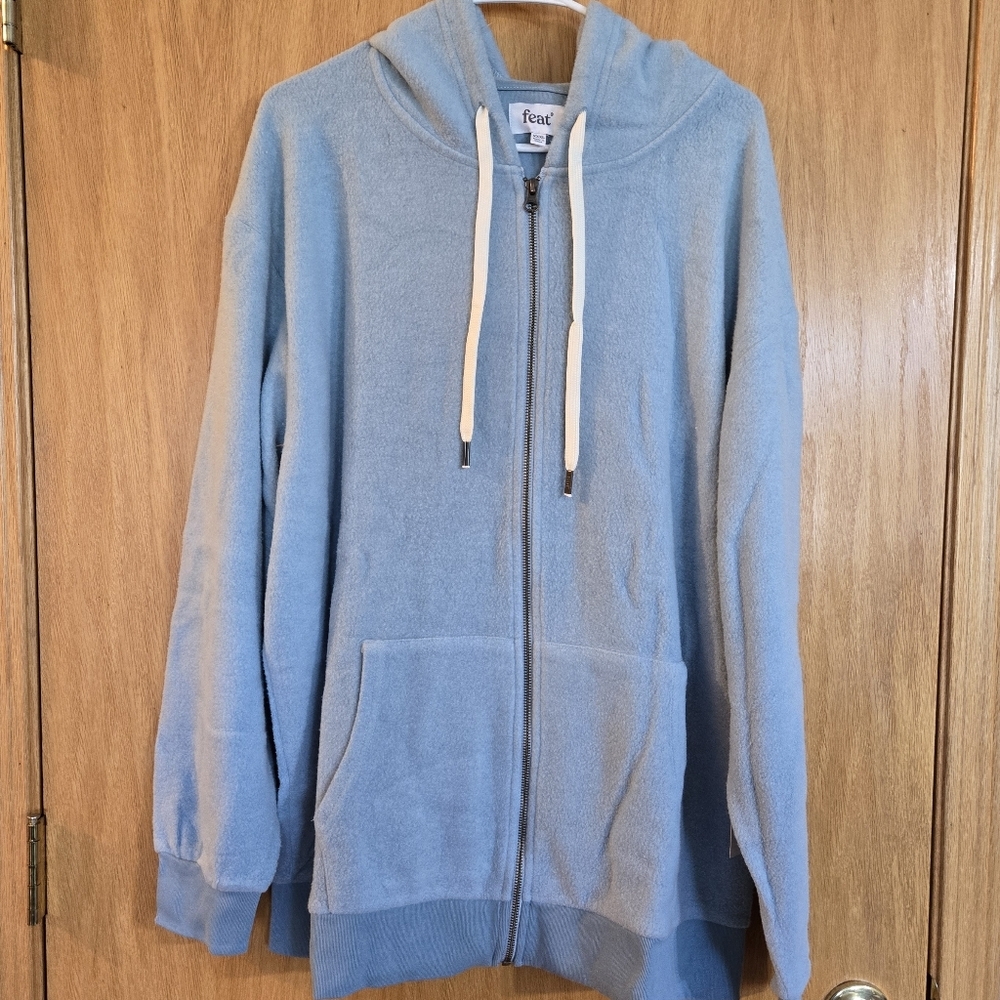 Feat Blanket Blend Zip Hoodie Burr Blue NWT
